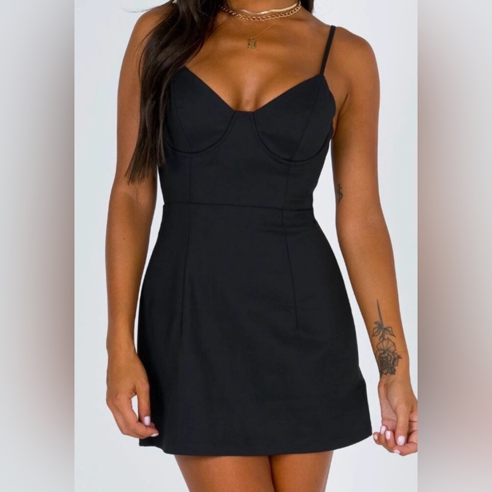 Princess Polly Novella Mini Dress Black